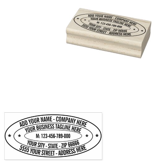 Aangepaste Jouw namen Info Adres Ovaal Rubber Stem Rubberstempel (Gestempeld)