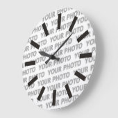 Aangepaste jouw tekst, afbeelding en achtergrondkl grote klok (Hoek)