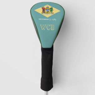 Aangepaste Jouw tekst Delaware State Flag op een Golfheadcover