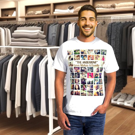 Aangepaste jouw tekst en fotocollage hier t-shirt
