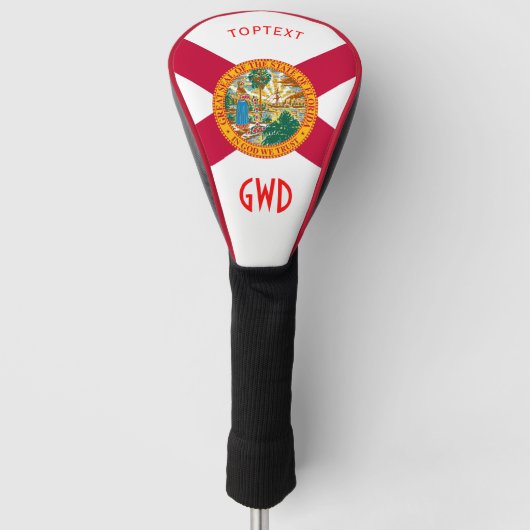 Aangepaste Jouw tekst Florida State Flag op een Golfheadcover (Voorkant)
