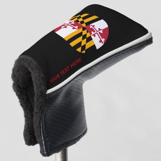 Aangepaste Jouw tekst Maryland-vlag op een Golfheadcover (3/4 voorkant)