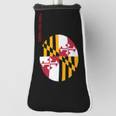 Aangepaste Jouw tekst Maryland-vlag op een Golfheadcover (Draai 90)