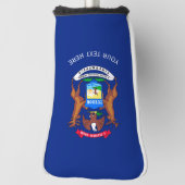 Aangepaste Jouw tekst Michigan State Flag op een Golfheadcover (Draai 90)