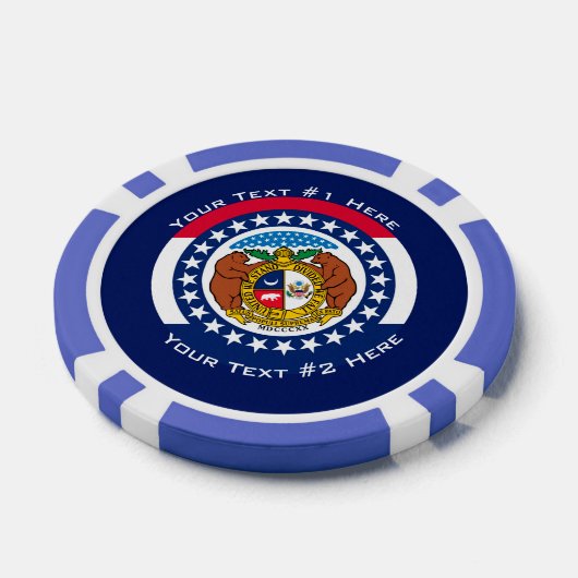 Aangepaste Jouw tekst Missouri Statenvlag op een Poker Chips (Enkel)