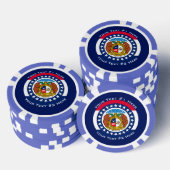 Aangepaste Jouw tekst Missouri Statenvlag op een Poker Chips (Opstapeling)
