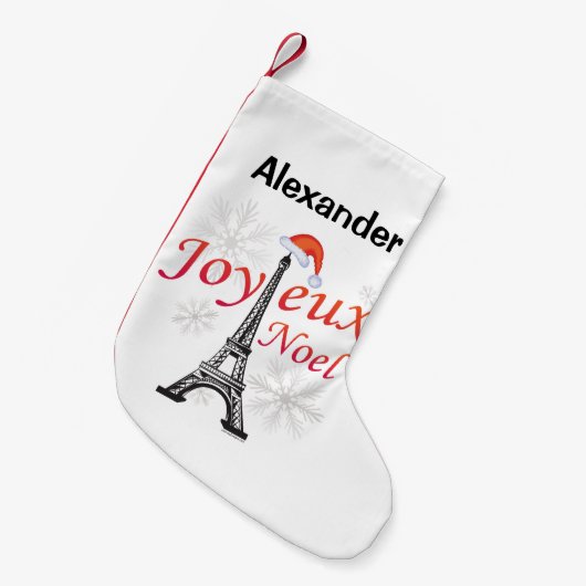 Aangepaste Joyeux Noel Kleine Kerstsok (Voorkant (Hangend))