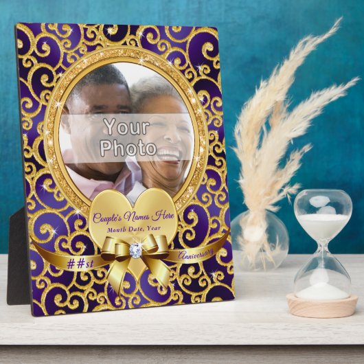 Aangepaste Jubilea met uw FOTO Fotoplaat (Zijkant)