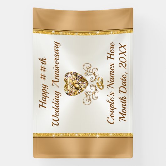 Aangepaste Jubileum banners, elk jaar Spandoek (Verticaal)