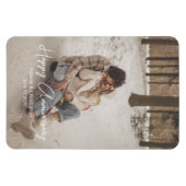 Aangepaste Jubileum Foto Gepersonaliseerde tekst m Magneet (Horizontaal)