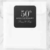 Aangepaste jubileum moderne stijlvolle minimalisti vierkante sticker (Tas)