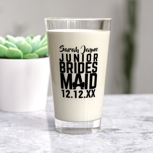 Aangepaste Junior Bruidsmeisje Naam Keepsake Glass Glas