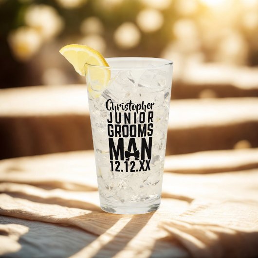 Aangepaste Junior Groomsman Naam Keepsake Glass Glas