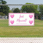 Aangepaste 'Just Married'-banner Spandoek (Insitu)