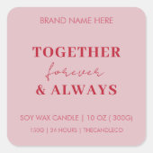 Aangepaste kaars | Roze en rode Valentijns Vierkante Sticker (Voorkant)