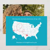 Aangepaste kaart en foto Turquoise Valentijnsdag (Voorkant / Achterkant)