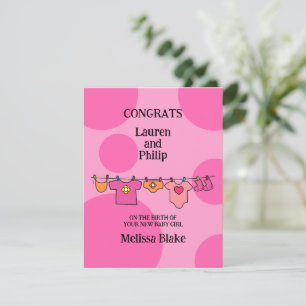 Aangepaste kaart met felicitaties voor nieuwe baby