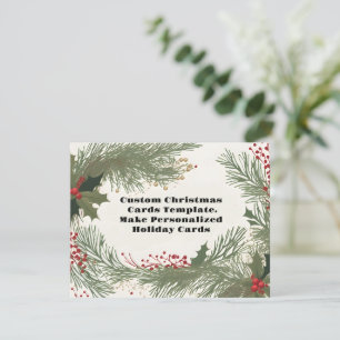 Aangepaste kaart sjabloon Aanpasbare kerstkaart