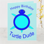 Aangepaste Kaart voor Bright Blue Turtle guy (Gele Bloem)