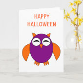 Aangepaste kaart voor halloween Owl (Gele Bloem)