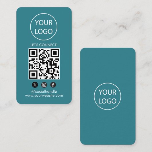 Aangepaste Kaarten Modern, Social Media QR Visitekaartje (Voorkant / Achterkant)