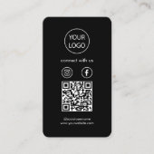 Aangepaste Kaarten, Social Media QR Code Black Bus Visitekaartje (Voorkant)