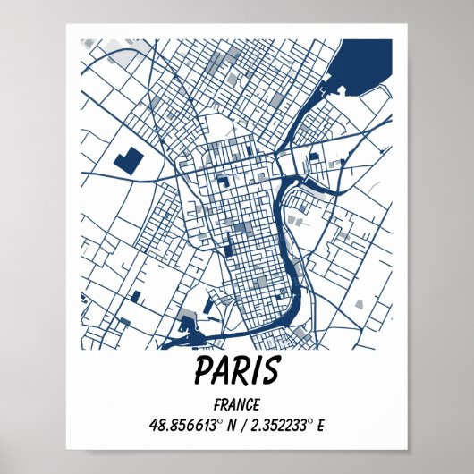 Aangepaste Kaarten, Stad Kaart Prints, Aangepaste  Poster (Voorkant)