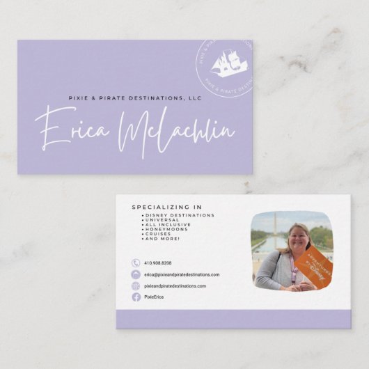 Aangepaste kaarten voor Erica | Niet bewerkbaar Visitekaartje (Voorkant / Achterkant)