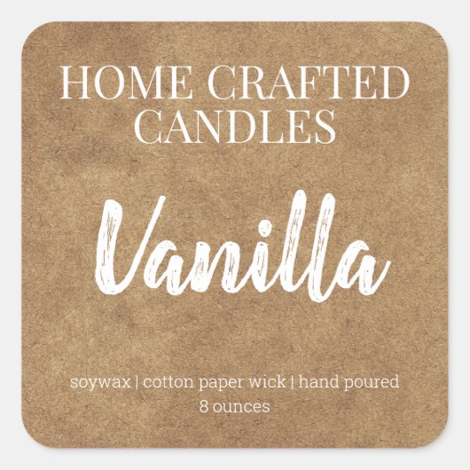 Aangepaste kaartenlabel Kraft Background Sticker (Voorkant)