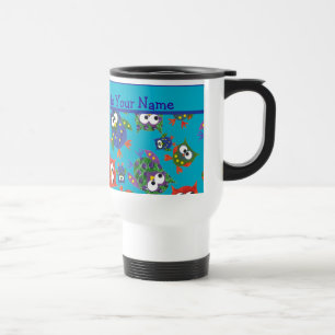 Aangepaste kabeleigenaar reismog, rood, blauw, gro reisbeker