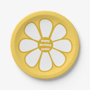 Aangepaste kabelretro Daisy Flower Papieren Bordje