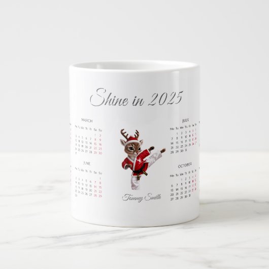 Aangepaste kalender 2025 extra grote beker (Voorkant)