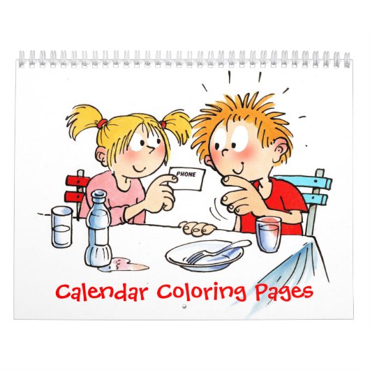 Aangepaste kalender kleurplaten voor kinderen (Hoes)