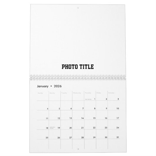 Aangepaste kalender met foto en tekst (Jan 2026)