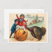  aangepaste kalkoen pompoen herfst Thanksgiving Briefkaart (Voorkant / Achterkant)