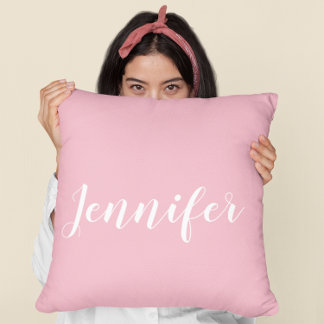 Aangepaste kalligrafie Jennifer Name Design Pink Kussen