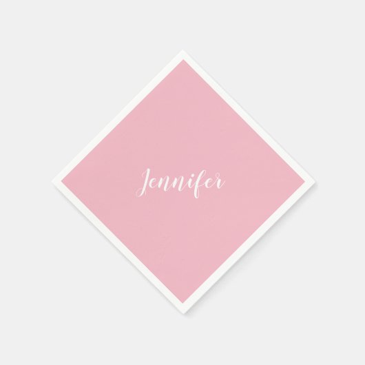 Aangepaste kalligrafie Jennifer Name Design Pink Servetten (Hoek)