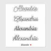 Aangepaste kalligrafie naam waterdicht sticker (Vel)