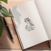 Aangepaste kalligrafie Pony Bookplate Rubberstempel