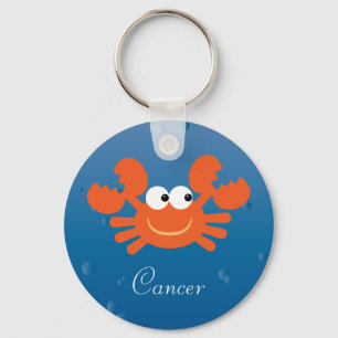 Aangepaste Kanker Dierenriemteken met Cute Krab Sleutelhanger
