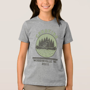 Aangepaste kanoën Lover Canoer Locatie Datum Naam Tri-Blend Shirt