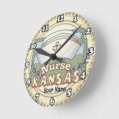 Aangepaste Kansas Nurse Clock Ronde Klok (Hoek)