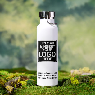 Aangepaste Kantoor Business Logo 3 regels tekst Waterfles