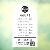 Aangepaste kantooruren met Store Logo en QR-code Raamsticker (Vel 3)
