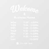 Aangepaste kantooruren raamsticker (Vel)