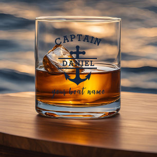 Aangepaste Kapitein Boot Nautilische Anker Whisky Glas