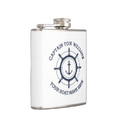 Aangepaste kapitein en anker naam boot heupfles (Rechts)