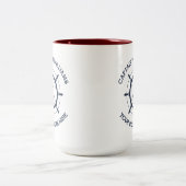 Aangepaste kapitein en anker naam boot tweekleurige koffiemok (Center)