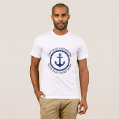 Aangepaste kapitein en bootnaamanker en touw t-shirt (Voorkant volledig)