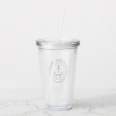 Aangepaste kapitein en bootnaamankertouw acryl drinkbeker (Achterkant)